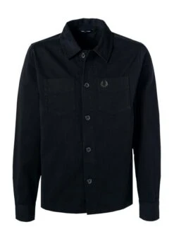 Fred Perry Overshirt, Baumwolle, Schwarz