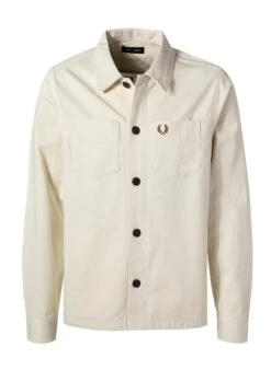 Fred Perry Overshirt, Baumwolle, Ecru