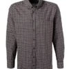 Hemd, Comfort Fit, Baumwolle, Braun-dunkelblau Kariert -Milestone Shop 418823 norm