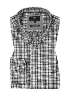 FYNCH-HATTON Hemd, Baumwolle, Salbei-marine Kariert -Milestone Shop 419059 norm 1