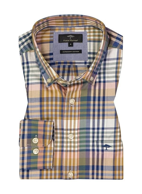 FYNCH-HATTON Hemd, Baumwolle, Pastellrose-blau Kariert 3 FYNCH-HATTON Hemd, Baumwolle, Pastellrose-blau Kariert