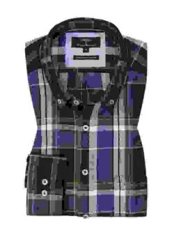 FYNCH-HATTON Hemd, Baumwolle, Blau Kariert -Milestone Shop 419064 norm 1