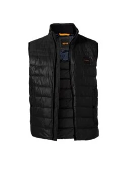 BOSS ORANGE Steppweste, Mikrofaser, Schwarz