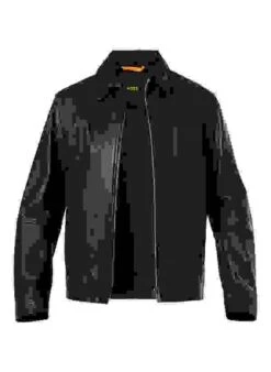 BOSS ORANGE Lederjacke, Ziegenleder, Schwarz -Milestone Shop 419423 norm 1