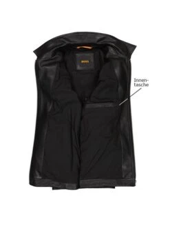 BOSS ORANGE Lederjacke, Ziegenleder, Schwarz -Milestone Shop 419423 norm3