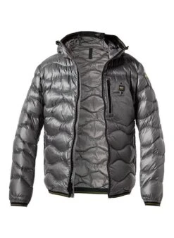 Daunenjacke, Mikrofaser, Silbermetallic