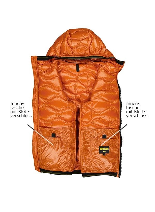 Daunenjacke, Mikrofaser, Orange 4 Daunenjacke, Mikrofaser, Orange – Bild 2
