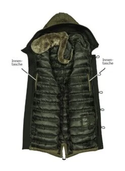 PEUTEREY Daunenparka Kasa, Baumwolle Echtfellkragen, Dunkelgrün -Milestone Shop 419803 norm3