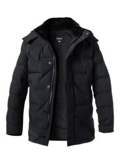 Daunenparka, Mikrofaser, Schwarz