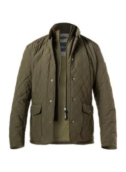 Hackett Steppjacke, Mikrofaser Wasserresistent, Olivgrün