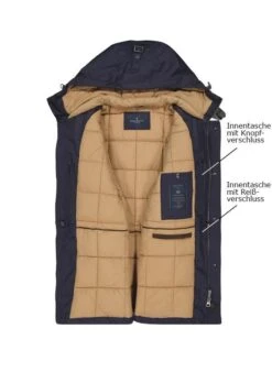 Hackett Parka, Baumwolle Wattiert, Navy -Milestone Shop 420039 norm3
